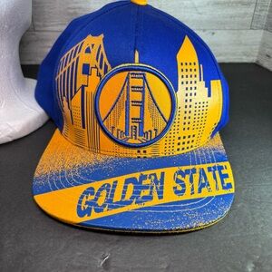 Golden State New Top‎ Level Scribble Warriors Blue Gold Era Snapback Hat Cap